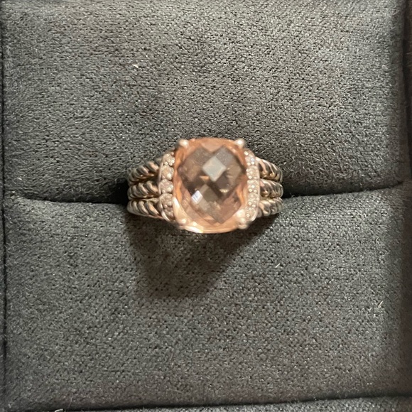 David Yurman Jewelry - Authentic David Yurman Petite Wheaton Morganite and Diamonds, 10mm